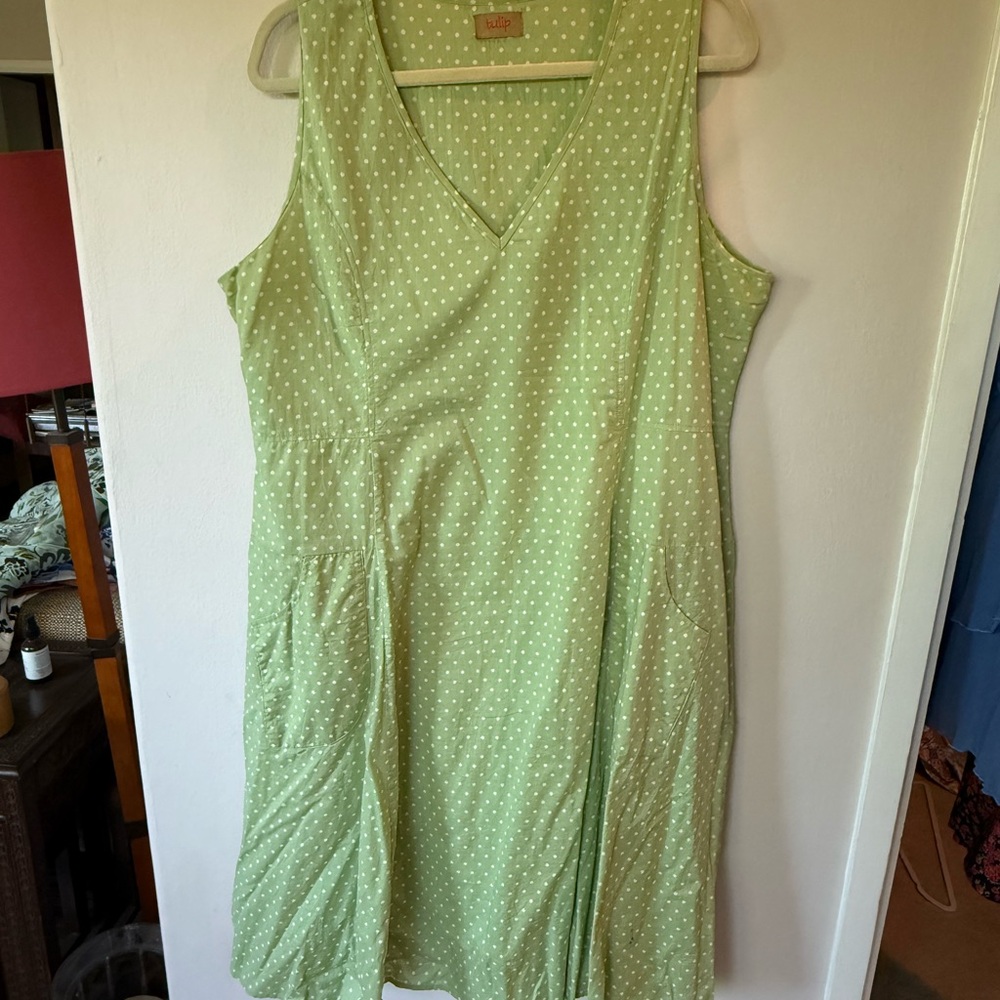 Tulip Green Polka Dot Dress